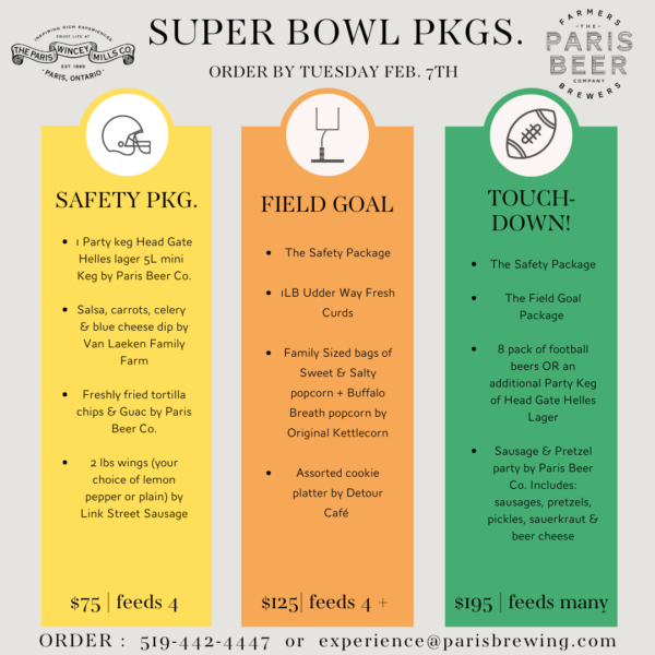 Superbowl Packages Paris Brewing